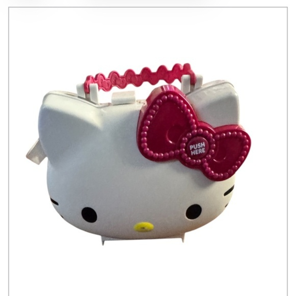 Rare Vntg. Sanrio Hello Kitty 2014 Plastic Case Hand Purse Light Up Bow